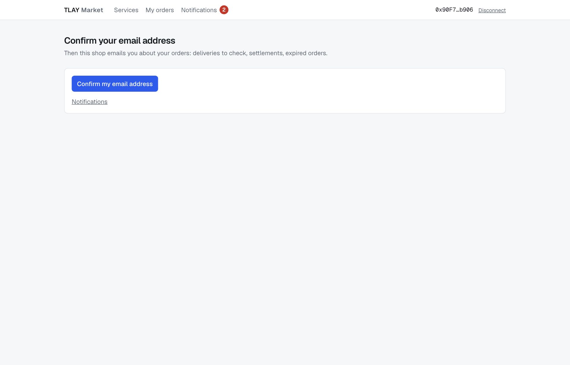 Confirm email page: the Confirm my email address button